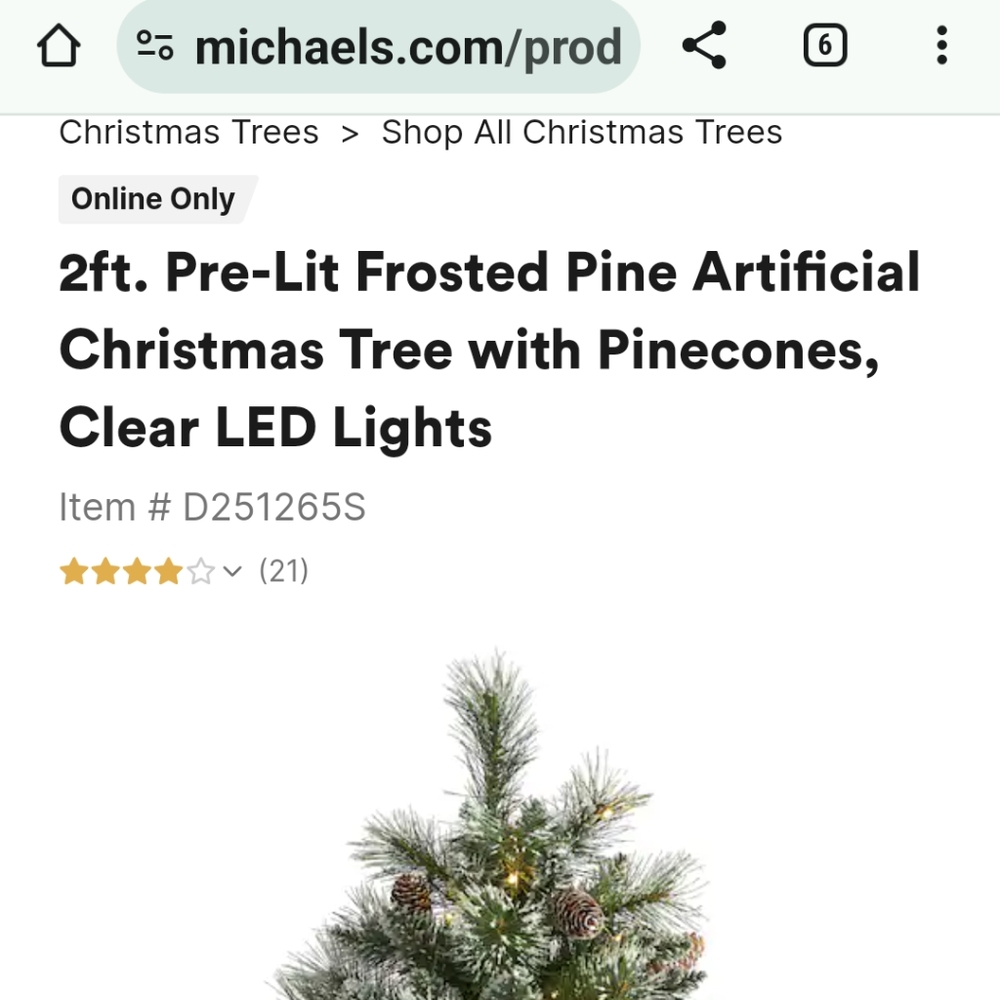 2ft. Pre-Lit Frosted Pine Artificial Christmas Tree with Pinecones - Picture 9 of 9